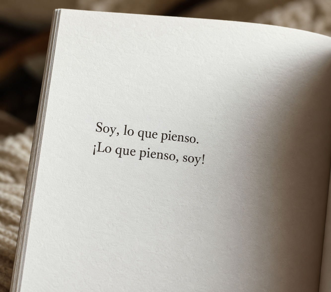 Soy, lo que pienso. ¡Lo que pienso, soy!